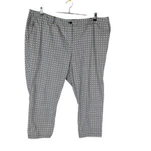 Talbots Womans Pants Patterned 22WP The Weekend Chino Blue White Geo Pattern